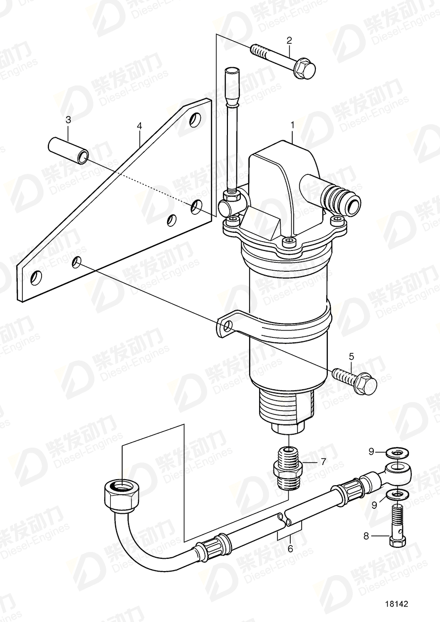 volvo penta Bracket 3826892 Drawing